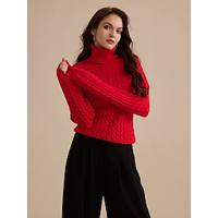 Stylish Cable Knit Turtleneck Sweater