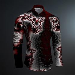 Graphic Geometric Paisley Artistic Subcultural Fashion Casual Men's Printed Shirts Party Street Vacation Spring Summer Turndown Long Sleeve RoseBlack, Black Green, Dark Red S, M, L 4-Way Stretch Lightinthebox