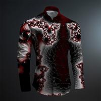 Graphic Geometric Paisley Artistic Subcultural Fashion Casual Men's Printed Shirts Party Street Vacation Spring Summer Turndown Long Sleeve RoseBlack, Black Green, Dark Red S, M, L 4-Way Stretch Lightinthebox