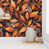 Fall Leaves Wallpaper Peel and Stick Wallpaper Removable Pvc/Vinyl Self Adhesive 17.7''x118'' (45cmx300cm) miniinthebox