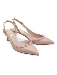 Rockstud Slingback Pumps - Powder Pink