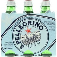 S.Pellegrino Carbonated Natural Mineral Water 250ml Pack of 6 (UAE Delivery Only)