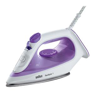 Braun TexStyle 1 Steam Iron, Super Ceramic Soleplate, Light & Quick Ironing, Rapid Heat, Auto-Off, Anti-Drip, Precision Tip, 2000 Watts, Self-Clean, Energy Saving - SI 1080 Violet/White