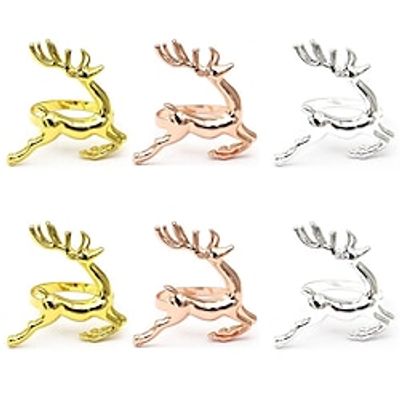 12pcs Hotel Tableware Christmas Deer Napkin Buckle Napkin Ring Napkin Ring Alloy Mouth Cloth Ring miniinthebox