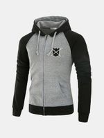 Stitching Color Casual Sport Hoodies