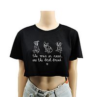 Women's Crop Top Tee  T-shirt Crop Top Crew Neck Dog Letter Printed Sport Athleisure T Shirt Top Short Sleeves Breathable Soft Comfortable Everyday Use Street Casual Daily Outdoor Lightinthebox - thumbnail