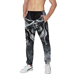 Men's Casual Athleisure Daily Sports Jogger Pants Sweatpants Pants Skull Full Length Drawstring Pocket 3D Print Black Blue Grey Lightinthebox