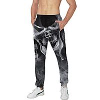 Men's Casual Athleisure Daily Sports Jogger Pants Sweatpants Pants Skull Full Length Drawstring Pocket 3D Print Black Blue Grey Lightinthebox - thumbnail