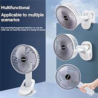 Portable fan USB Rechargeable 3-gears Wireless Electric fan hand fan Clip Circulator Cooling Fan for camping Desktop Office Handheld Fan with Detachable Base Small Portable Clip-on Fan Lightinthebox