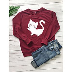 Women's Pullover Sweatshirt Graphic Daily Weekend Basic Casual Hoodies Sweatshirts  Cotton Slim Yellow Blushing Pink Wine miniinthebox
