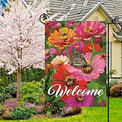 Spring Patoral Garden Flag 12x18Inch Outdoor Decorations Welcome Garden Patio Flag Flower Yard Flag Double Sided Holiday Outdoor Flags 1pc Lightinthebox