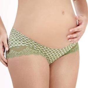 Sexy Lace-trim Patchwork Cozy Cotton Seamless U-Waist Low Rise Maternity Panties