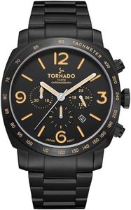 Tornado Mens Chronograph Black Dial Watch - T9102B-BBBB