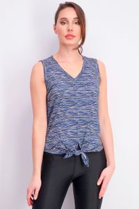 Womens Striped Tie-Front Tank Top  Green Zinnia