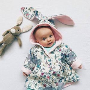 Baby Rabbit 3D Ear Floral Jacket