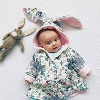 Baby Rabbit 3D Ear Floral Jacket - thumbnail