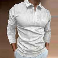 Men's Collar Polo Shirt Golf Shirt Graphic Turndown Blue Yellow Dark Gray Gray 3D Print Outdoor Street Long Sleeve Zipper Print Clothing Apparel Fashion Designer Casual Breathable Lightinthebox - thumbnail