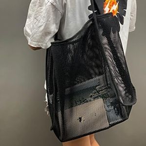 korean version of the bag 2022 summer new fashion super hot beach bag all-match shoulder bag large capacity mesh beach bag Lightinthebox