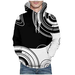 Men's Pullover Hoodie Sweatshirt Graphic Abstract 3D Front Pocket Hooded Daily 3D Print 3D Print Casual Hoodies Sweatshirts  Long Sleeve White miniinthebox