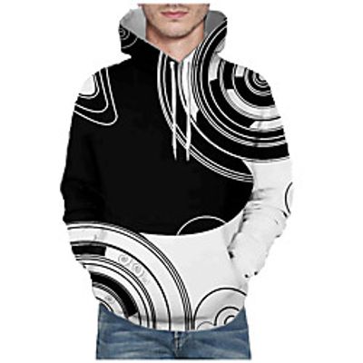 Men's Pullover Hoodie Sweatshirt Graphic Abstract 3D Front Pocket Hooded Daily 3D Print 3D Print Casual Hoodies Sweatshirts  Long Sleeve White miniinthebox