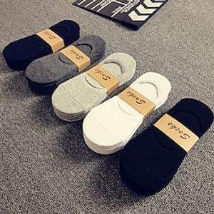 Men's 5 Pairs No Show  Liner Socks Black White Color Cotton Solid Colored Casual Daily Vacation Thin Summer Spring  Summer Fashion Comfort miniinthebox