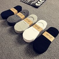 Men's 5 Pairs No Show  Liner Socks Black White Color Cotton Solid Colored Casual Daily Vacation Thin Summer Spring  Summer Fashion Comfort miniinthebox - thumbnail