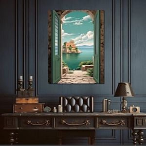 Landscape Wall Art Canvas The House on the Island Prints and Posters Pictures Decorative Fabric Painting For Living Room Pictures No Frame miniinthebox