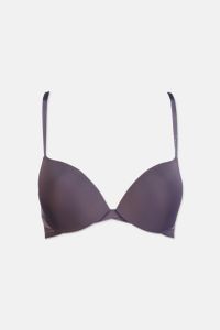 Womens Padded Push Up Plunge Bra  Violet