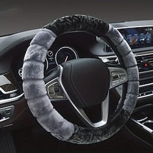 Winter Short Plush Steering Wheel Cover Winter Warm Car Interior Set Creative Stitching Multi-Color Pattern miniinthebox