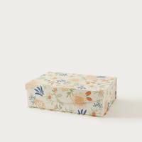 Punch Studio Floral Print Box with Flap Closure - 43x30x12 cms