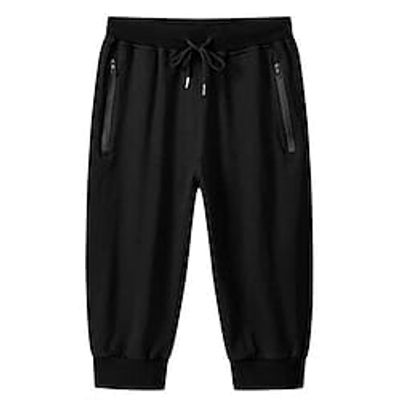 Men's 34 Capris Pants Casual Long Shorts Workout Training Jogger Sweatpants with Zipper Pockets Black Lightinthebox Men's 34 Capris Pants Casual Long Shorts Workout Training Jogger Sweatpants with Zipper Pockets Black Lightinthebox