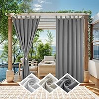 Outdoor Curtains for Patio Solid Colored Waterproof Curtains Outdoor Shades for Gazebo Pergola Porch Window Curtain Panels Lightinthebox - thumbnail