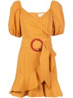 Sachin & Babi ruffle trim belted dress - Yellow - thumbnail