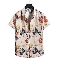 Men's Shirt Floral Short Sleeve Casual Tops Tropical Hawaiian A miniinthebox - thumbnail