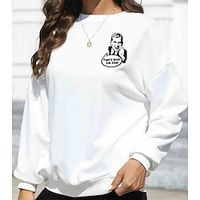 Women's Sweatshirt The office Sweatshirt That's what she said Hoodie Pullover Cotton Letter Active Fashion Print White Blue Beige Casual Sports Round Neck Long Sleeve Micro-elastic Fall  Winter Lightinthebox - thumbnail