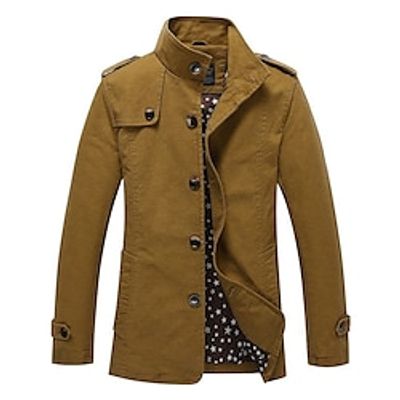 Men's Winter Coat Trench Coat Outdoor Daily Wear Fall Winter Polyester Thermal Warm Windproof Outerwear Clothing Apparel Fashion Streetwear Plain Button Standing Collar Single Breasted Lightinthebox Men's Winter Coat Trench Coat Outdoor Daily Wear Fall Winter Polyester Thermal Warm Windproof Outerwear Clothing Apparel Fashion Streetwear Plain Button Standing Collar Single Breasted Lightinthebox