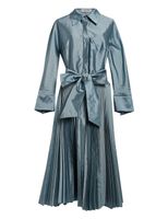 Teri Jon 3/4 Sleeves Pleated Skirt Trench Dress T-Length - thumbnail