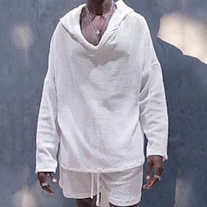 Men's T shirt Tee Tee Top Plain Hooded Street Vacation Long Sleeve Knitted Clothing Apparel Fashion Designer Basic Lightinthebox
