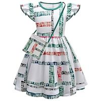 Kids Little Girls' Dress Stranger Things A Line Dress Performance Holiday Ruched Pleated Light Green Knee-length Short Sleeve Vintage Cute Dresses Regular Fit 3-12 Years miniinthebox - thumbnail