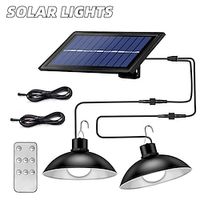 Solar Pendant Lights Outdoor Indoor Dimmable IP65 Waterproof Dual Head Solar Shed Light With 3M Cord And Remote Controller Shustar Lightinthebox - thumbnail