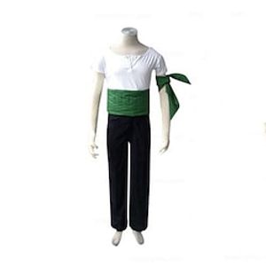 Inspired by One Piece Roronoa Zoro Anime Cosplay Costumes Japanese Cosplay Suits Patchwork Short Sleeve Pants Armlet Corset For Men's / T-shirt / T-shirt miniinthebox