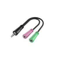 Hama Audio Adapter 4-pin 3.5 mm Jack Plug - 2 x 3-pin 3.5 mm Jack Headset