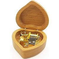 Wingostore Heart Shaped Maple Wood Music Box Wind Up And Golden Movement Music Box For Festivalbirthdayvalentine's Day (songmy Heart Will Go On) Valentine's Day Lightinthebox - thumbnail