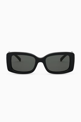 90s Vintage Logo Rectangle Sunglasses in Acetate