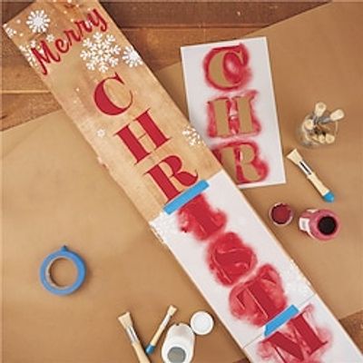 5PCS Christmas Stencils for Painting on Wood-Reusable Vertical Welcome House Sign Christmas Merry Christmas Porch Sign Stencils Lightinthebox