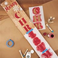 5PCS Christmas Stencils for Painting on Wood-Reusable Vertical Welcome House Sign Christmas Merry Christmas Porch Sign Stencils Lightinthebox - thumbnail