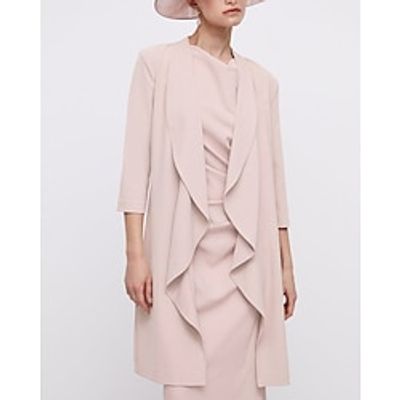 Shawls Women's Wrap Pure Elegant 3/4 Length Sleeve Stretch Fabric Wedding Wraps With Ruffles For Party Spring  Summer miniinthebox