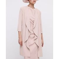 Shawls Women's Wrap Pure Elegant 3/4 Length Sleeve Stretch Fabric Wedding Wraps With Ruffles For Party Spring  Summer miniinthebox - thumbnail