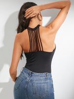 YOINS BASICS Black Backless Design Halter Cami - thumbnail
