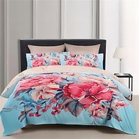 Floral Bed Duvet Cover Bedding Set 2-Piece Set 3-Piece Soft Short Plush Set  Ultra Soft Comforter Set Lightinthebox - thumbnail